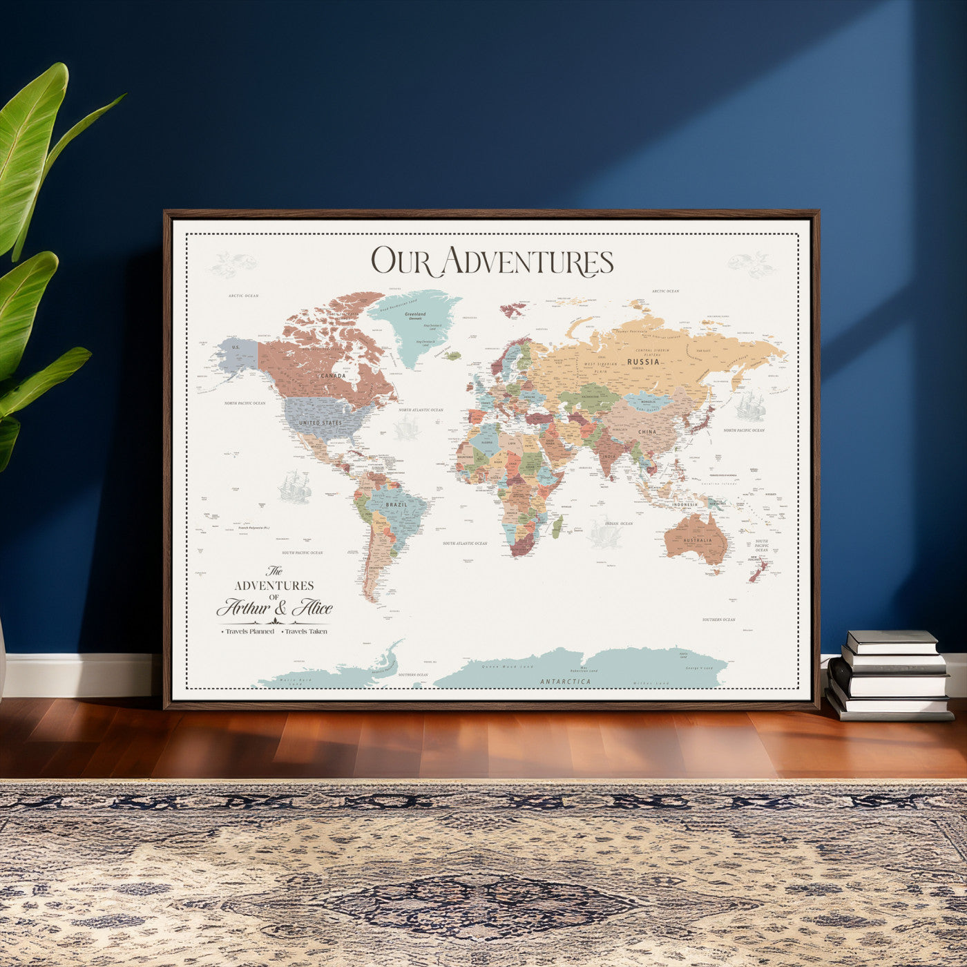 63033739-MGV-FC-36X24 - Personalized Push Pin World Map Wall Art Canvas Print with Pins – Customize  Travel Tracker Map for Home and Office Décor