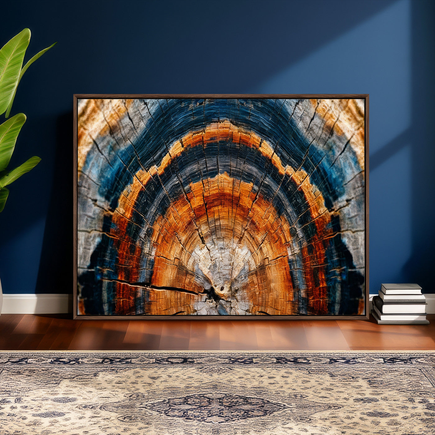 92693966N-MGV-CV-36X24 - Abstract Wood Grain Canvas Print, Tree Ring Pattern Wall Art, Framed Canvas Ready to Hang