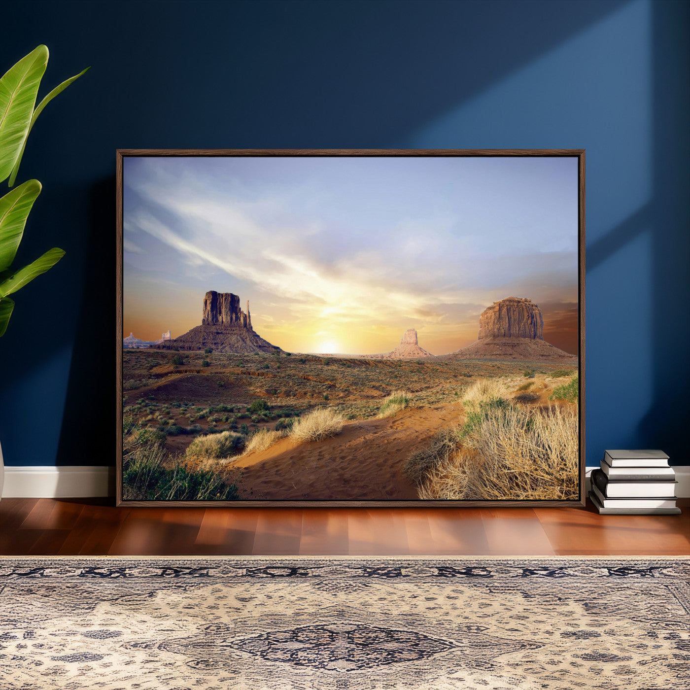 14901845-MGV-CV-36X24 - Monument Valley Desert Landscape Wall Art Canvas Print, Southwest Desert Rock Formation Canvas Print, Western Red Rock Panorama Art Printing