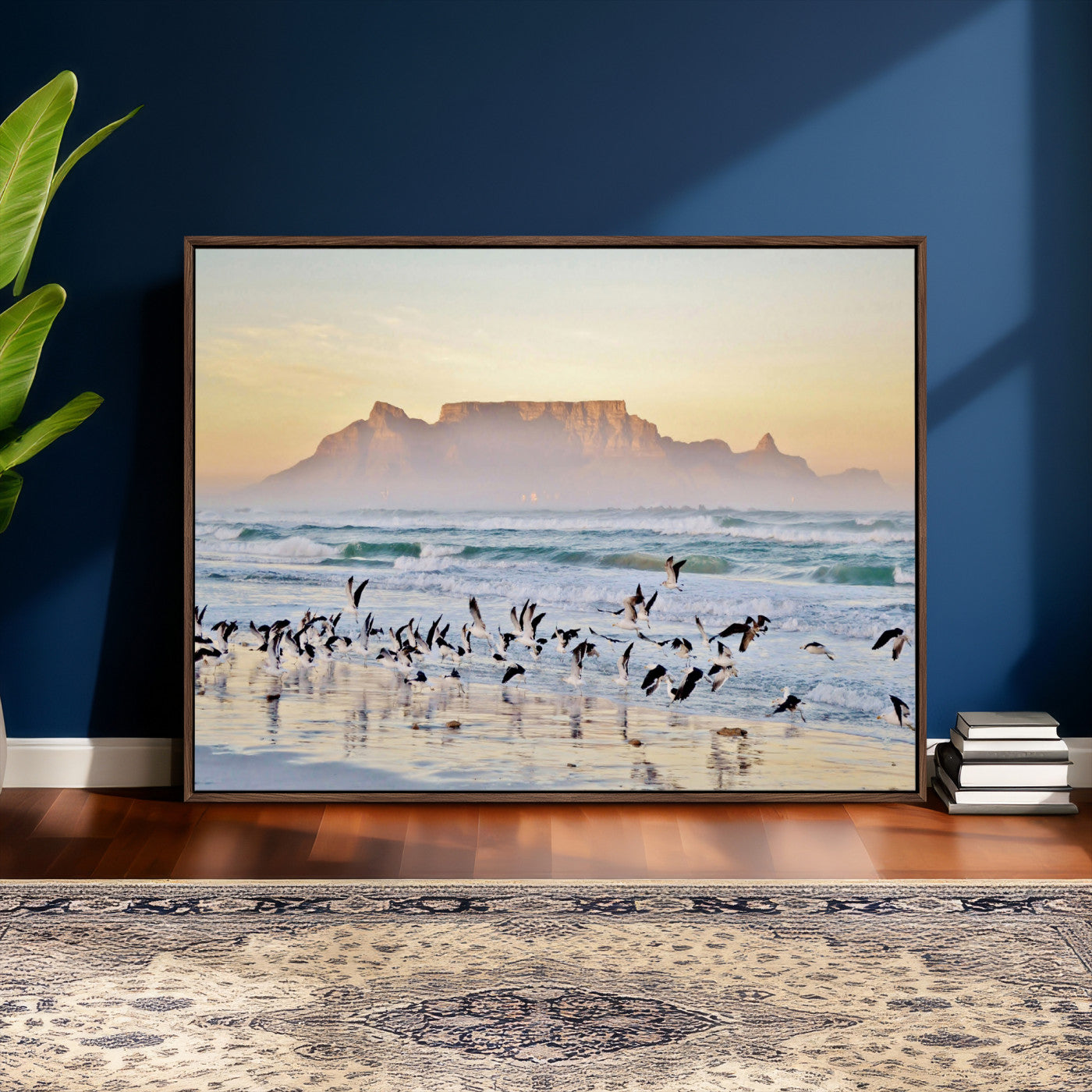 78989362-MGV-CV-36X24 - Seagulls Over Ocean Wall Art Canvas Print – Coastal Beach Landscape Artwork for Living Room Decor