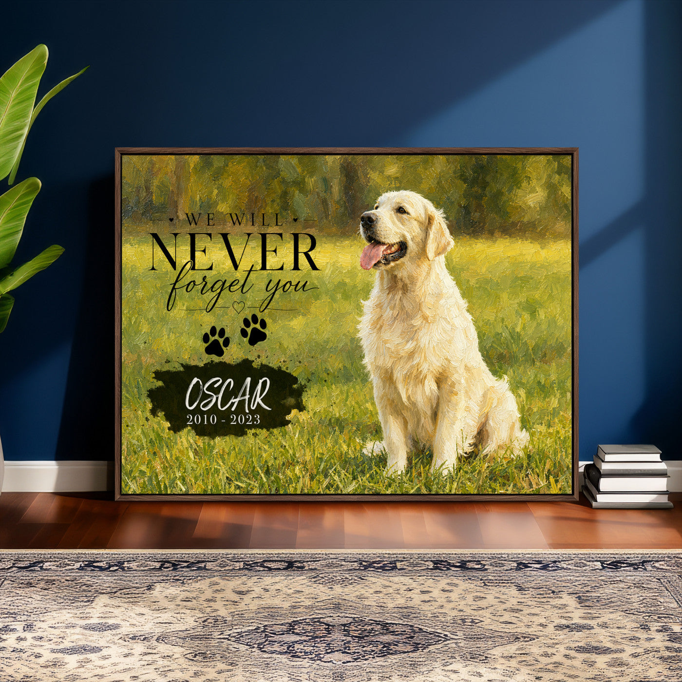 38460512P2-MGV-CV-36X24 - Pet Memorial Wall Art Canvas Print, Custom Dog Memorial Portrait, Personalized Angel Pet Loss Gift, Angel Wings Puppy Print