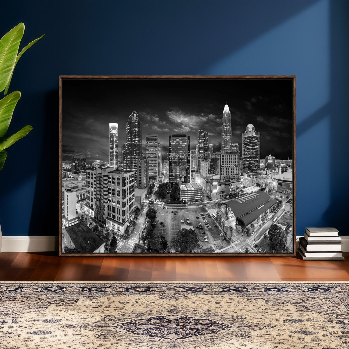 60105075-MGV-CV-36X24 - Charlotte Skyline Canvas Wall Art Print – North Carolina Cityscape Photography Print