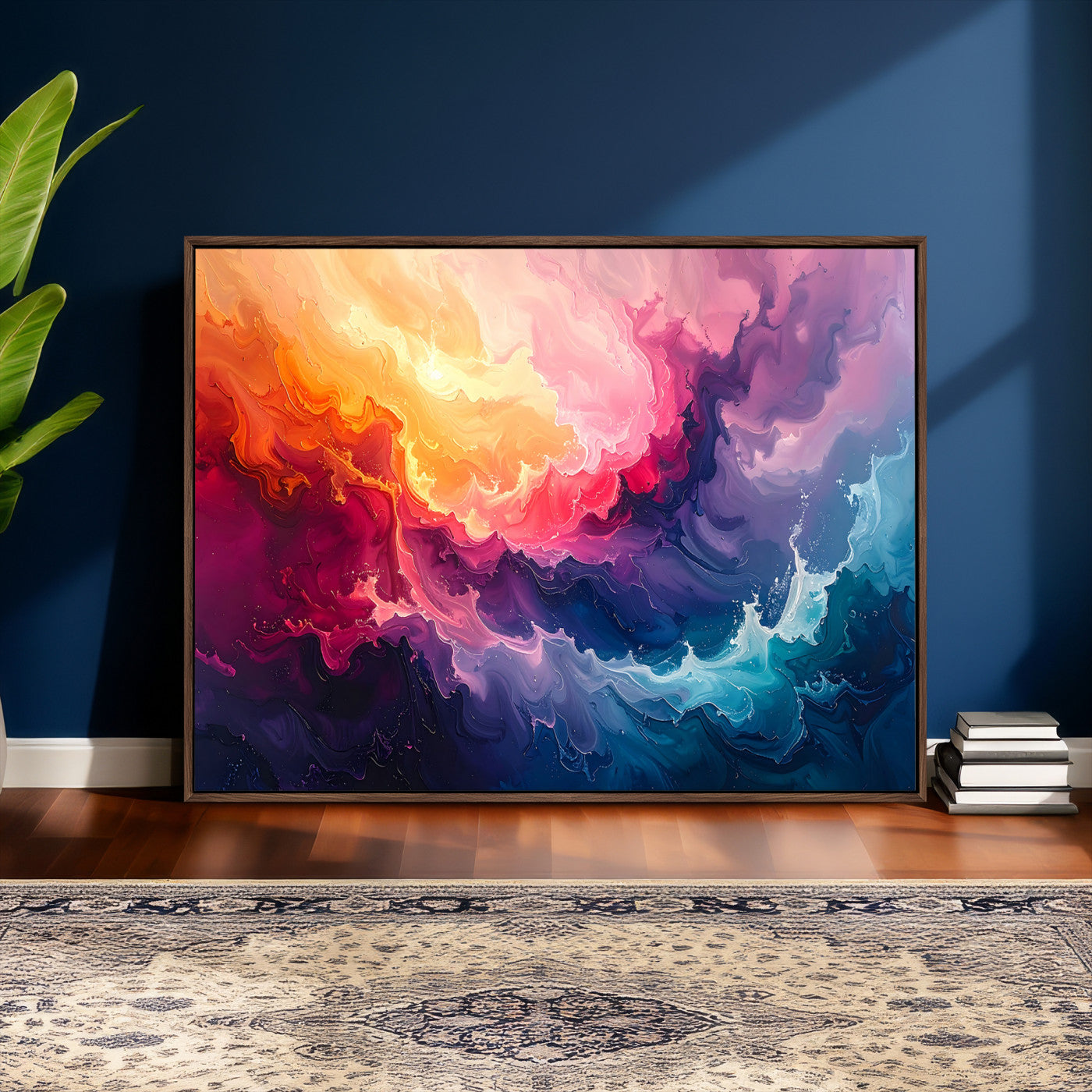 16157633-MGV-CV-36X24 - Colorful Abstract Canvas Wall Art Print, Vibrant Popup Color Art Print