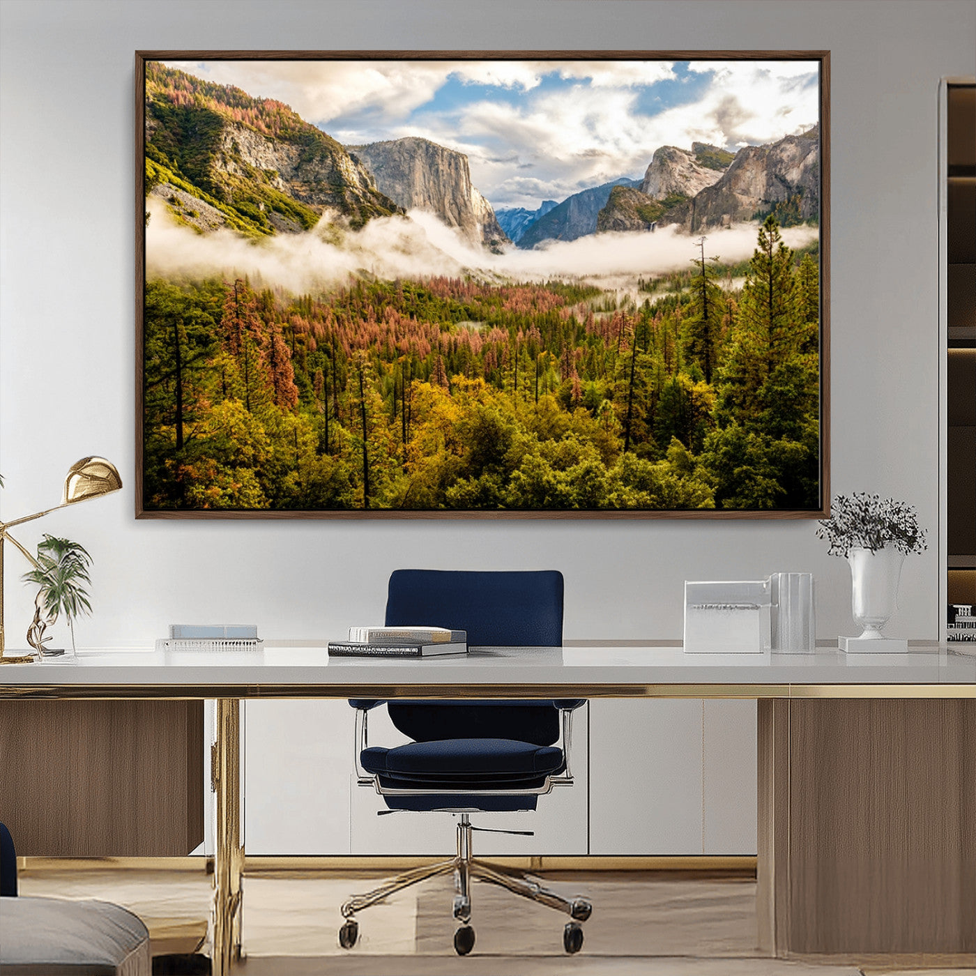 MGV-FC-36X24 - Half Dome Yosemite Canvas Wall Art – Majestic Triptych Landscape Print – National Park Nature Decor