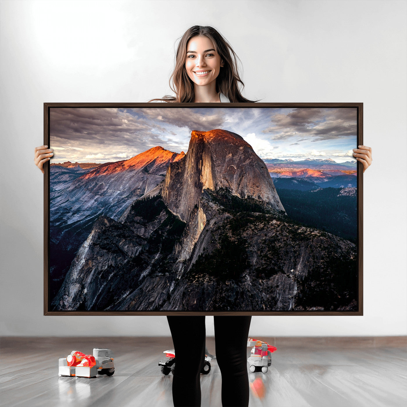 20714-MGV-CV-36X24-Half Dome Wall Art Print - Yosemite Majestic Triptych Landscape Print – National Park Nature Decor for Living Room or Office – Ready to Hang