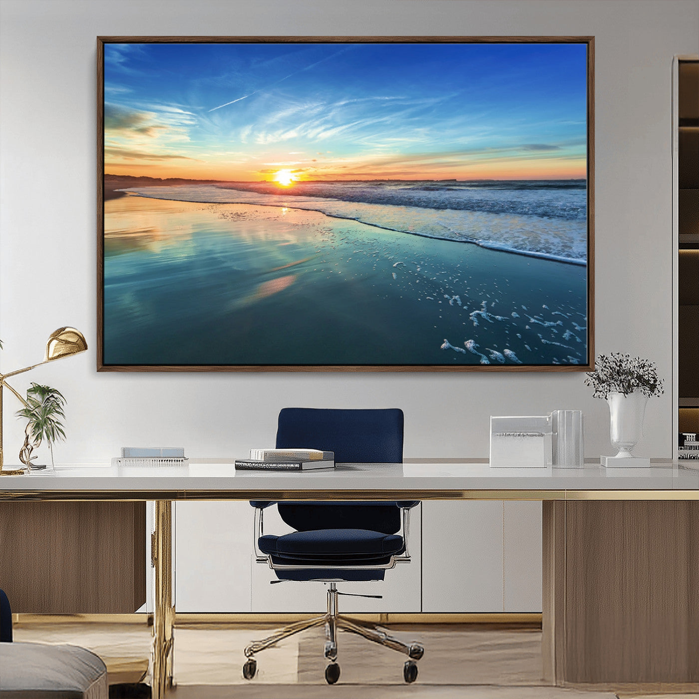 MGV-FC-36X24 - Blue Sky and Beach Wall Art Canvas Print