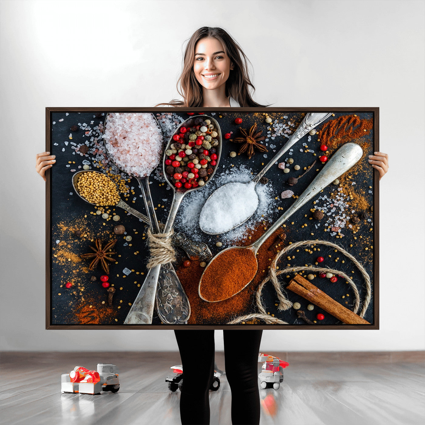 88449-MGV-CV-36X24-Spices and Seasonings Canvas Wall Art – Colorful Triptych Kitchen Decor – Culinary Art for Dining Room – Ready to Hang