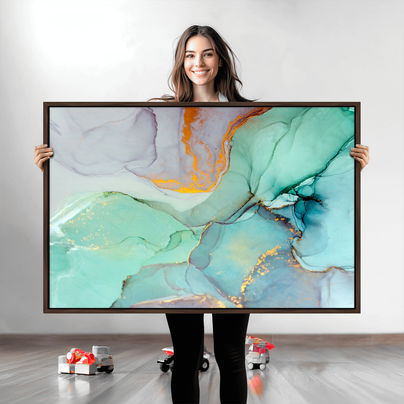 36934-MGV-CV-36X24-Colorful Marble Fluid Effect Canvas Wall Art Print