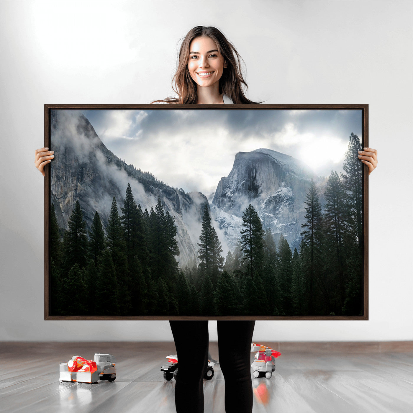 98725-MGV-CV-36X24-Wall Art Foggy Forest Landscape Canvas Print