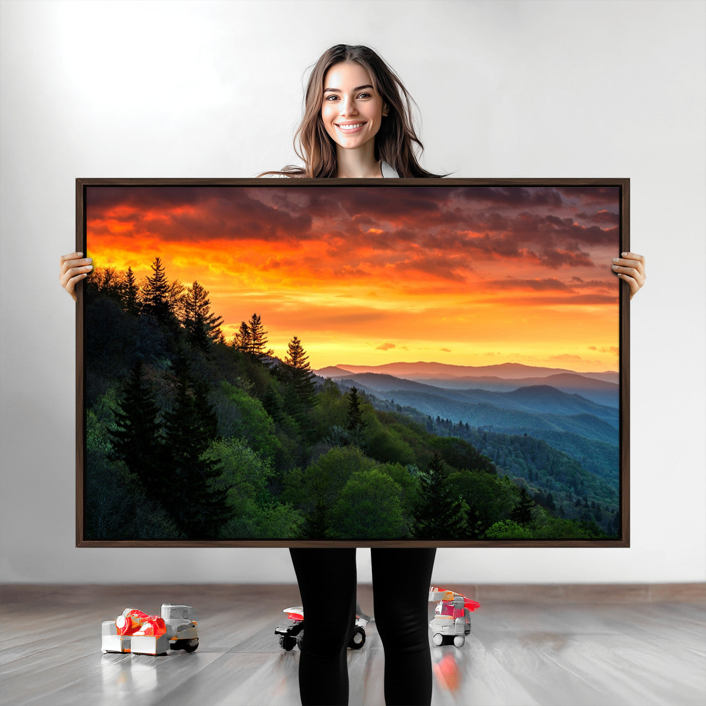 28501-MGV-CV-36X24-Forest Landscape Wall Art Sunset Canvas, Forest Sunset Canvas Print