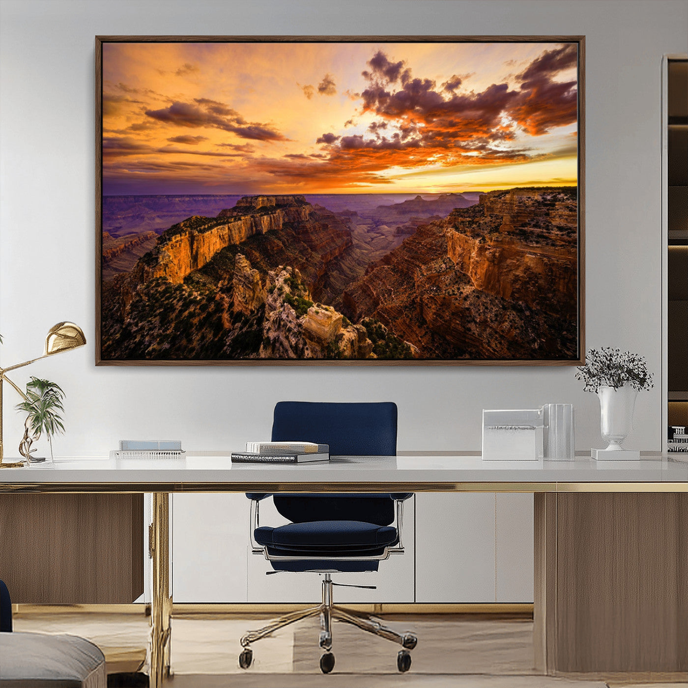 MGV-FC-36X24 - Mesmerizing Sunset from Grand Canyon Nal Park Wall Art, Grand Canyon Canvas Print