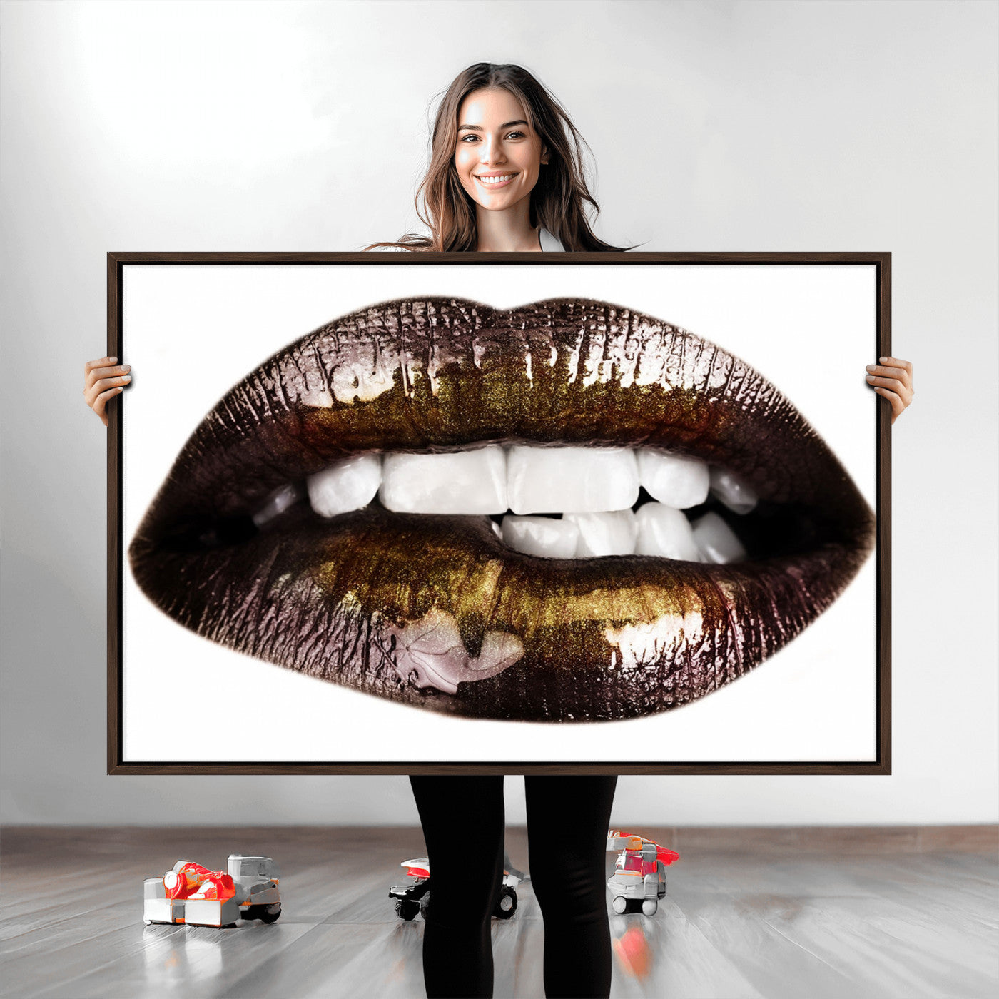 67580-MGV-CV-36X24-Close Up Lips Wall Art Canvas Print