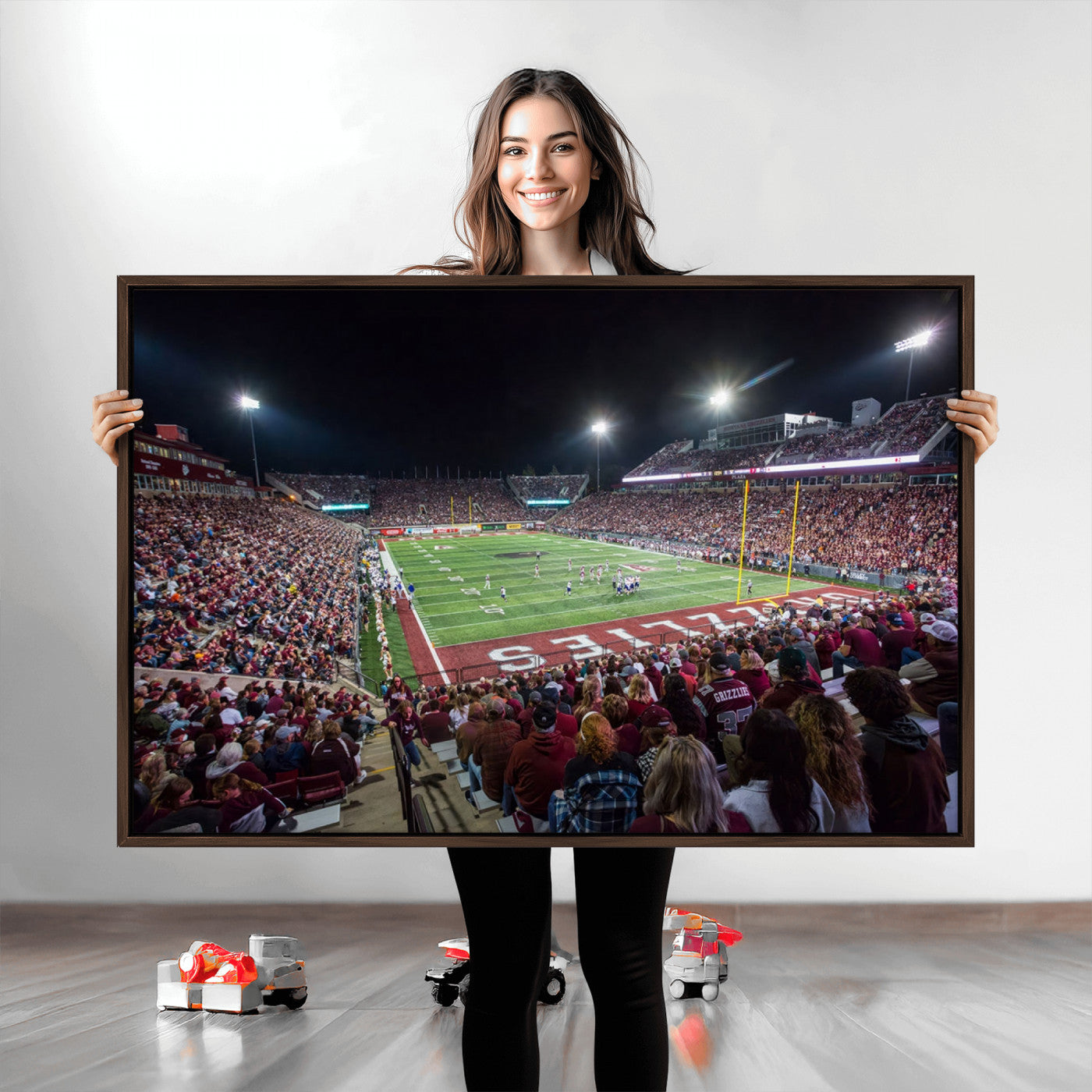 56191-MGV-CV-36X24-American Football Wall Art Canvas Print, Stadium Sport Wall Art Print