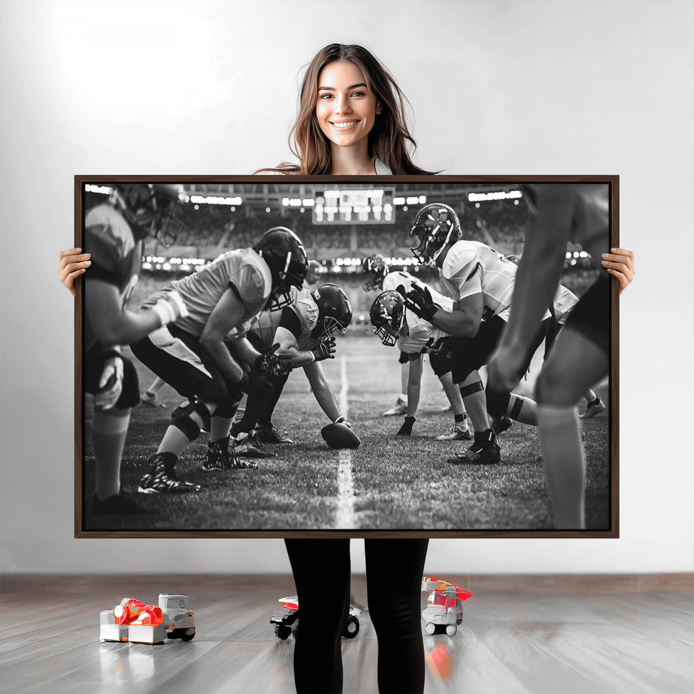 13273-MGV-CV-36X24-American Football Wall Art Canvas Print, Stadium Sport Wall Art Print