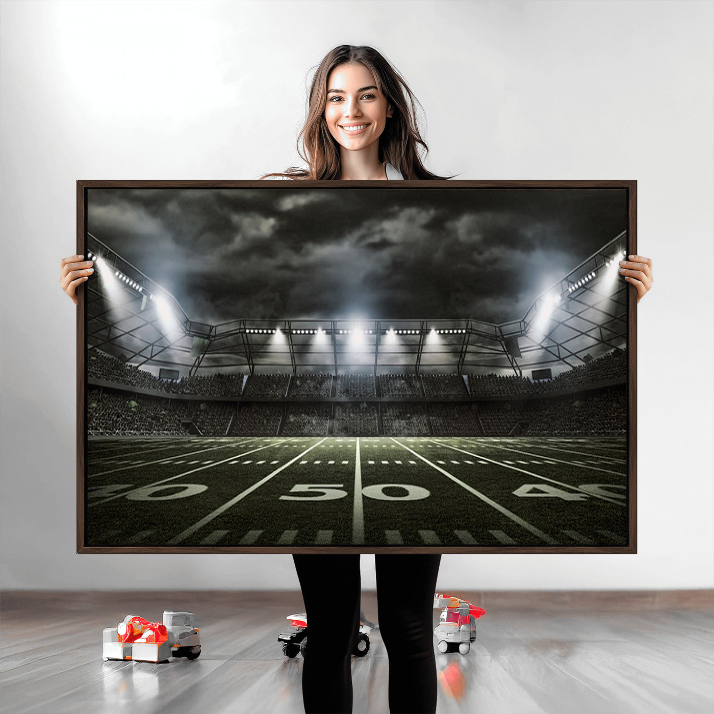 90107-MGV-CV-36X24-American Football Stadium Wall Art Canvas Print, Stadium Sport Wall Art Print
