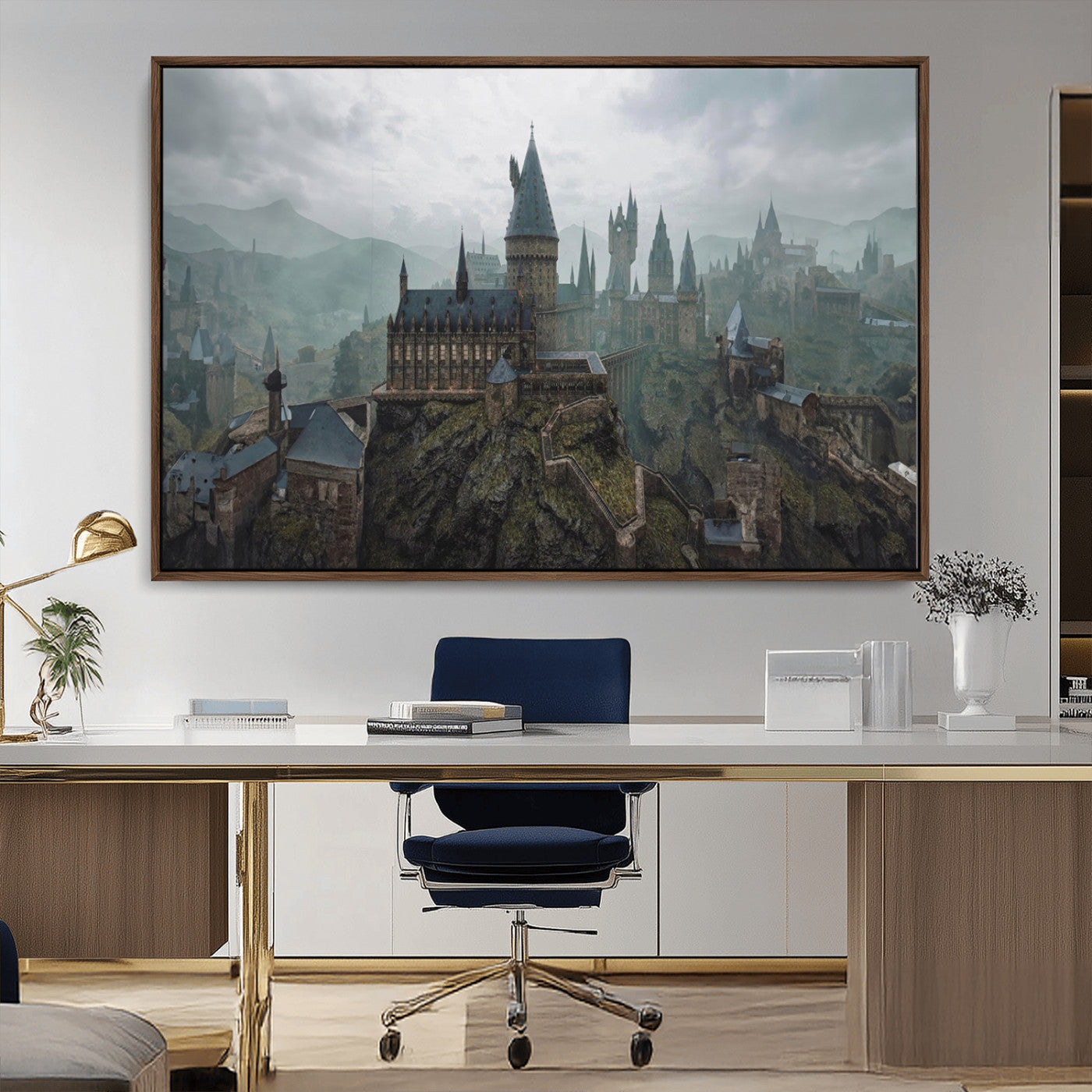 MGV-FC-36X24 - Disney Castle Wall Art Canvas Print, Living Kids Home Room Decor Art Print