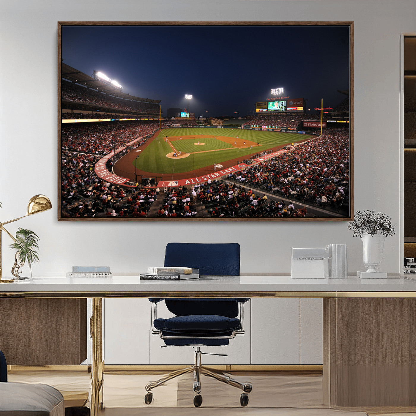 MGV-FC-36X24 - Los Angeles Angels Baseball Team Print - Anaheim Angel Stadium Wall Art Canvas Print
