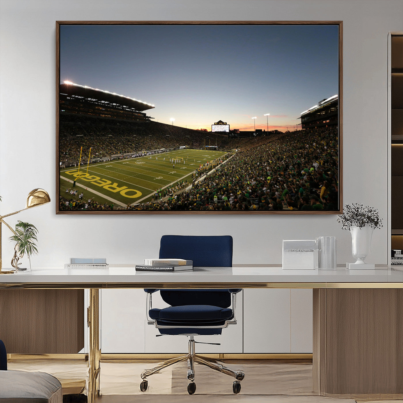 MGV-FC-36X24 - Oregon Ducks Football Team Print - Eugene Autzen Stadium Wall Art Canvas Print