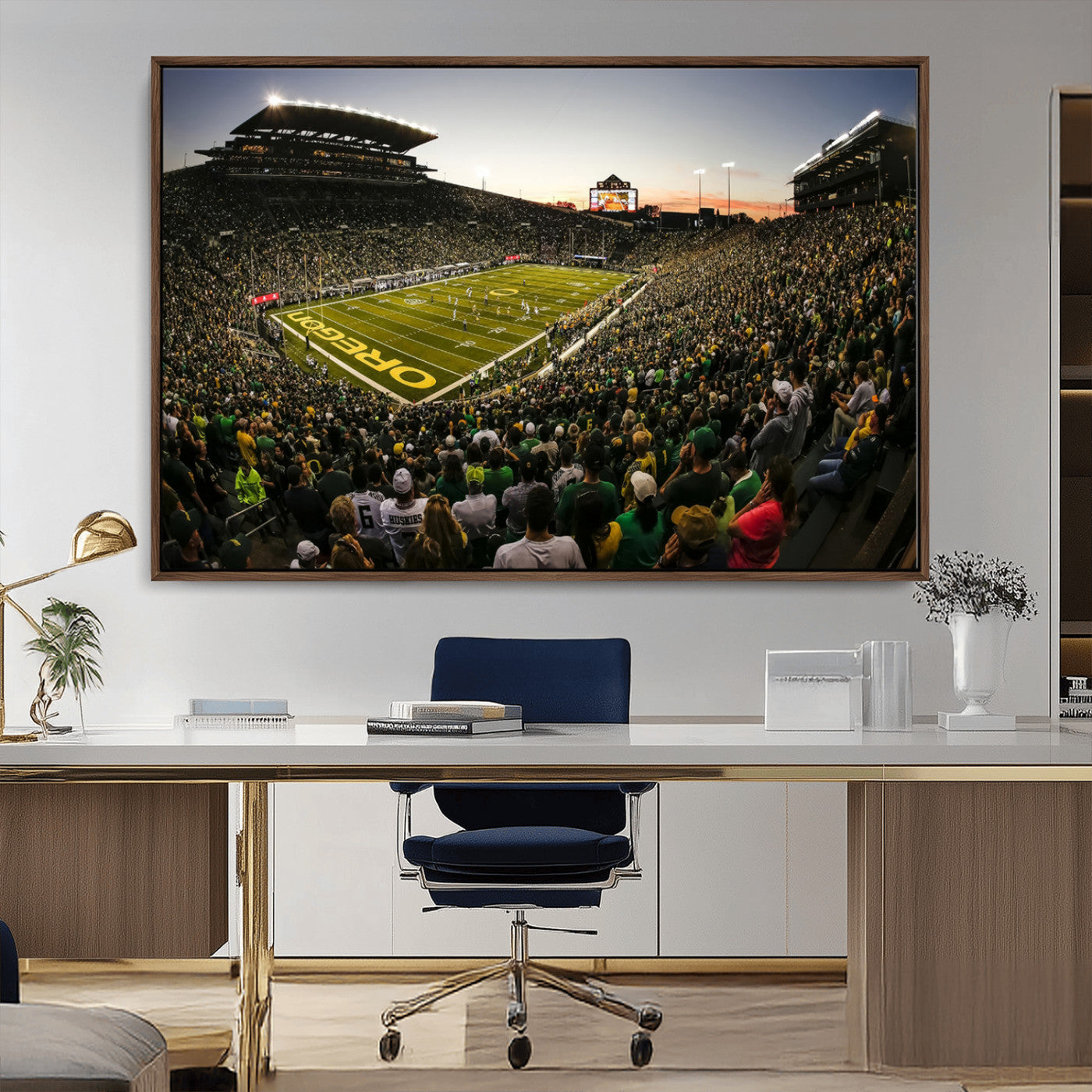 MGV-FC-36X24 - Oregon Stadium Canvas Wall Art - Captivating Game Day Scene at Autzen Stadium, Oregon Ducks Football