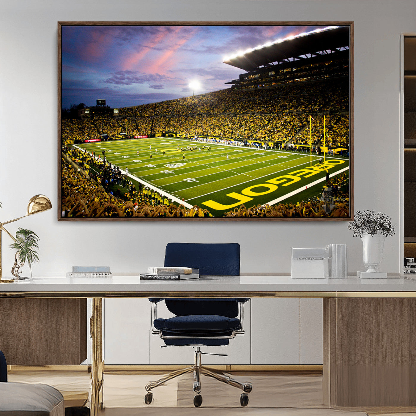 MGV-FC-36X24 - University of Oregon Ducks Football Team Print - Eugene Autzen Stadium Wall Art Canvas Print