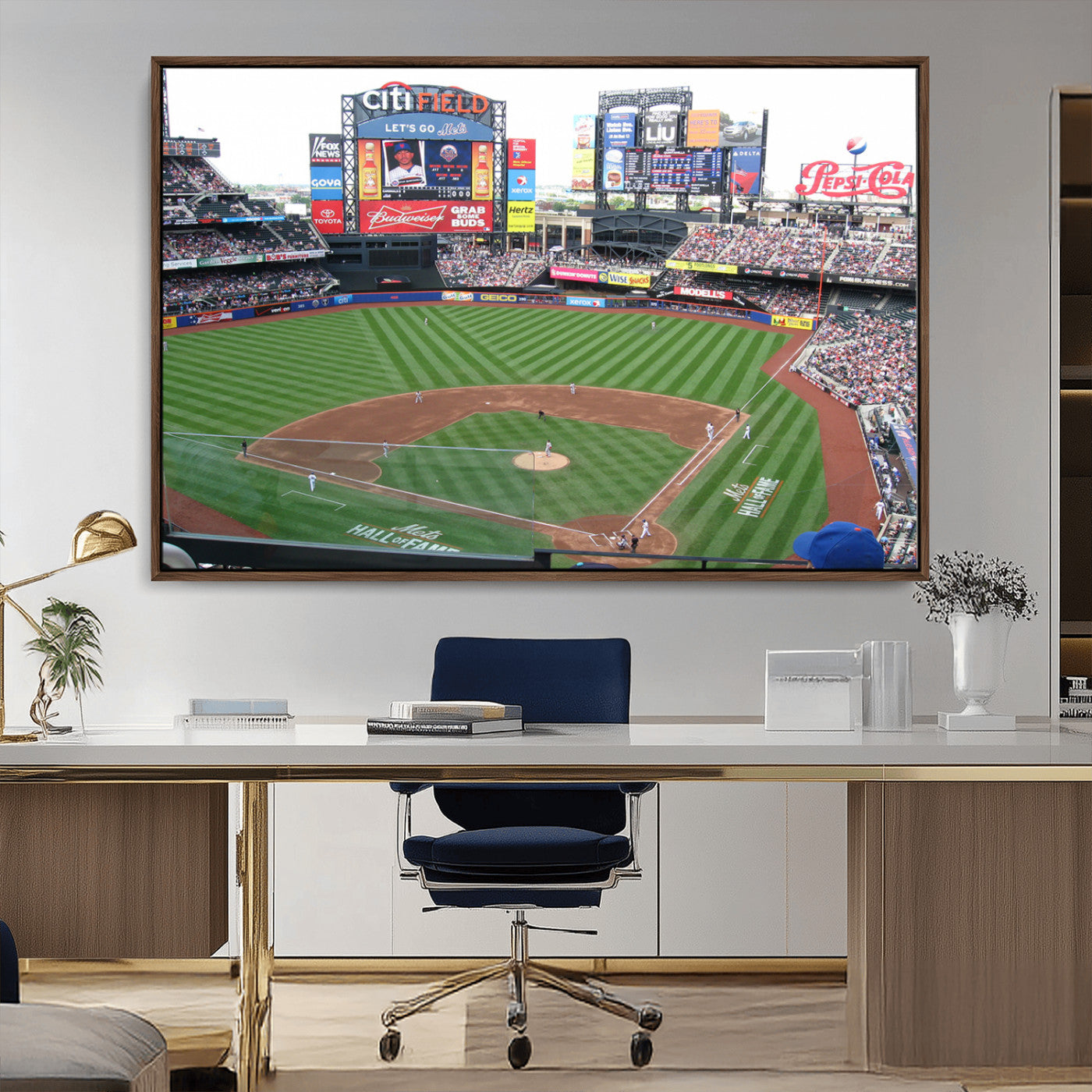 MGV-FC-36X24 - New York Mets Baseball Team Print - Citi Field Baseball Stadium Wall Art Canvas Print