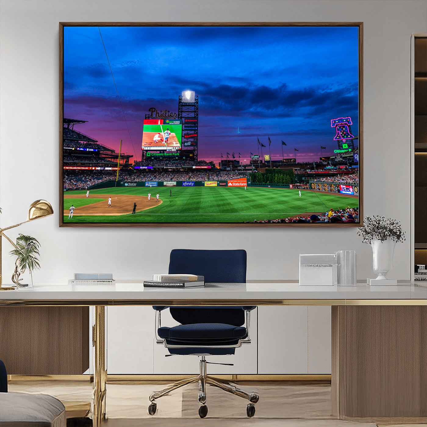 MGV-FC-36X24 - Philadelphia Phillies Baseball Team Print - Philadelphia Citizens Bank Park Stadium Canvas Wall Art