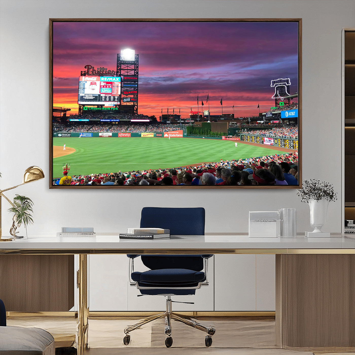MGV-FC-36X24 - Philadelphia Phillies Baseball Team Print - Philadelphia Citizens Bank Park Stadium Wall Art Canvas