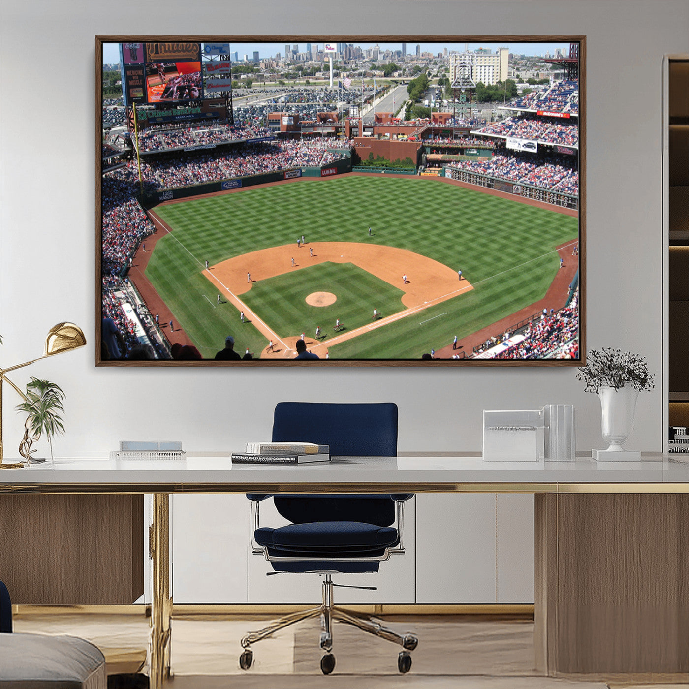 MGV-FC-36X24 - Philadelphia Phillies Baseball Team Print - Philadelphia Citizens Bank Park Stadium Wall Art Canvas