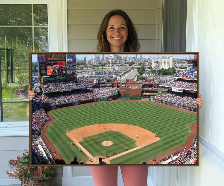 View of a Phillies game at Citizens Bank Park captured as premium wall art canvas.