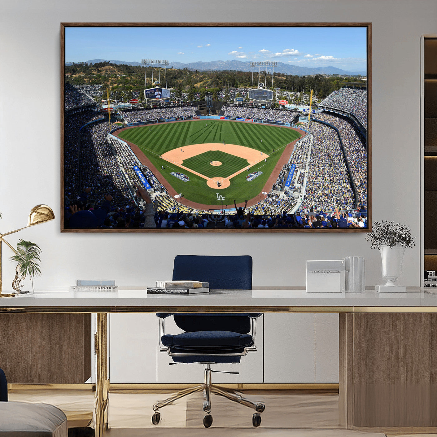 MGV-FC-36X24 - Los Angeles Dodgers Dodger Stadium Wall Art Canvas Print - MLB Baseball Stadium Wall Art Canvas