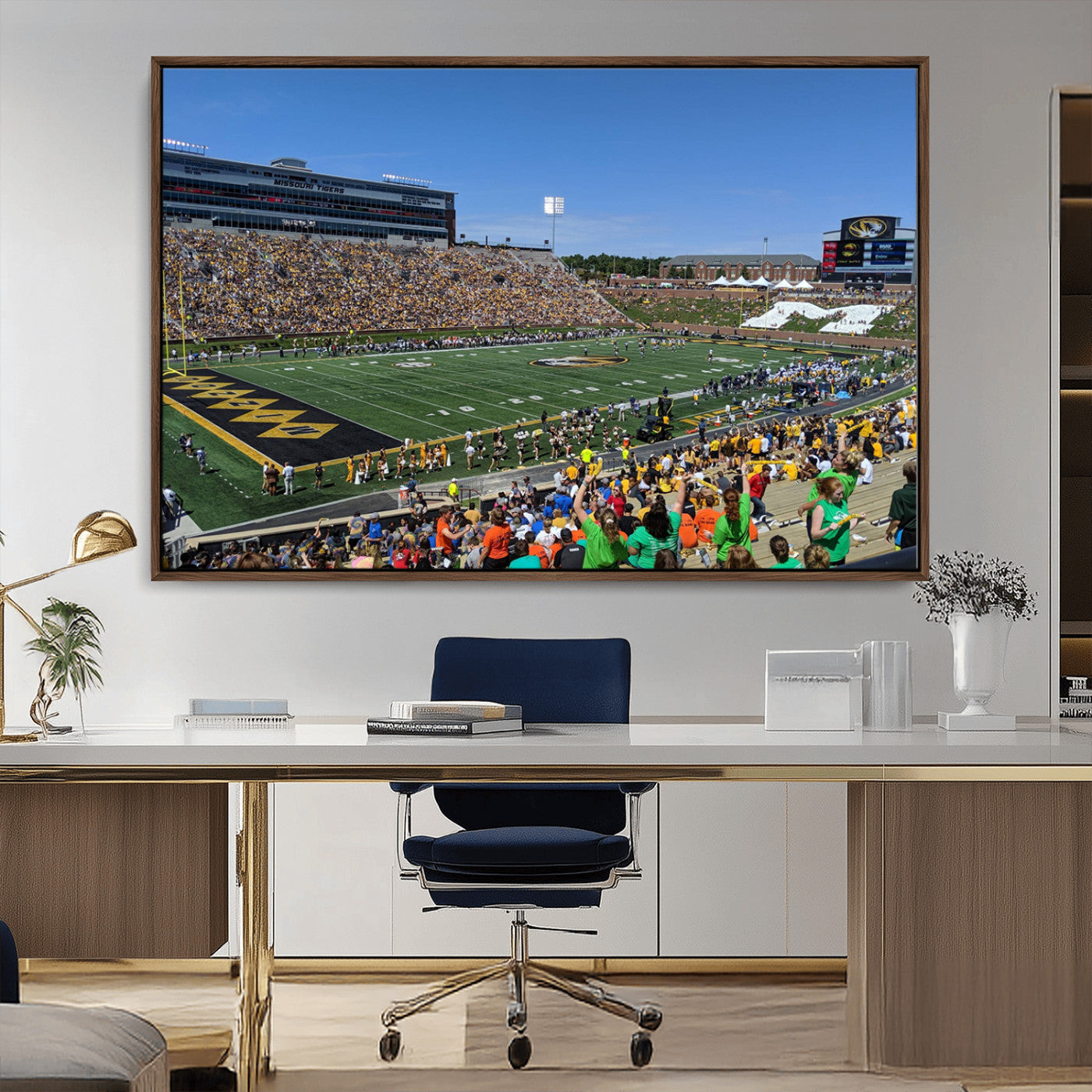 MGV-FC-36X24 - University of Missouri Tigers Football Team Print - Columbia Faurot Field Memorial Stadium Wall Art