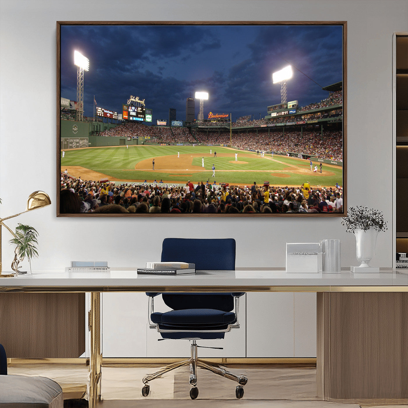 MGV-FC-36X24 - Boston Red Sox Baseball Team Print Canvas - Massachusetts Fenway Park Stadium Wall Art Canvas Print