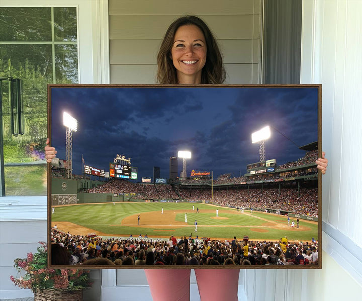 The Boston Red Sox Fenway Park Canvas: a cozy baseball scene, perfect wall art.