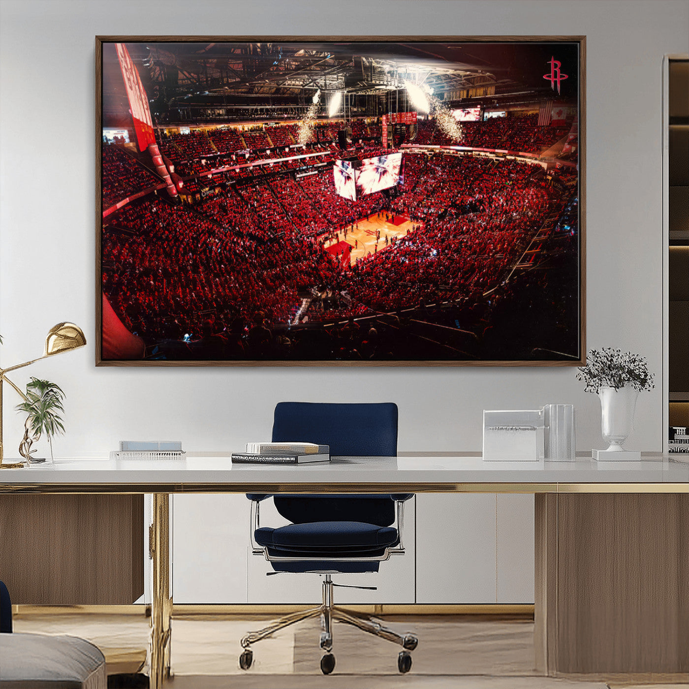 MGV-FC-36X24 - Houston Rockets Basketball Team Print Canvas- Houston Toyota Center Stadium Wall Art Canvas Print