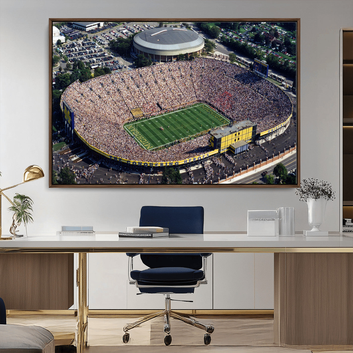MGV-FC-36X24 - Michigan Wolverines Football Team Print - Ann Arbor Michigan Stadium Print, Michigan Wolverines