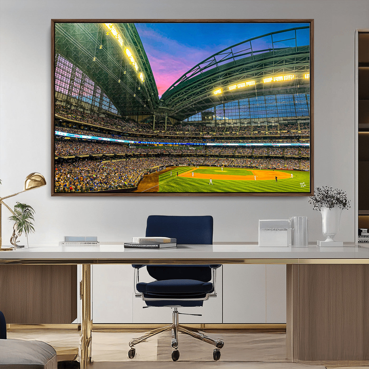 MGV-FC-36X24 - Milwaukee Brewers Baseball Team Print Canvas- American Family Field Stadium Wall Art Canvas Print
