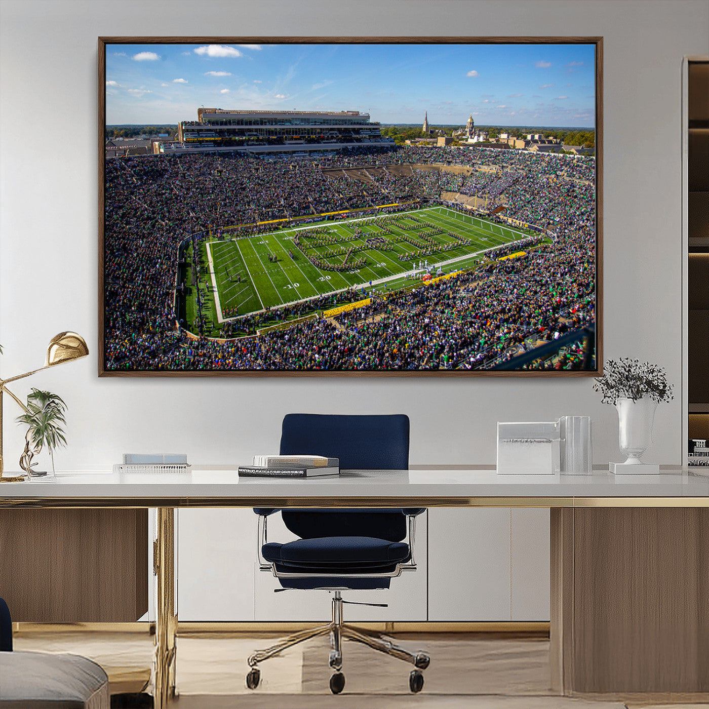 MGV-FC-36X24 - Notre Dame Fighting Irish Football Team Print - Notre Dame Stadium Wall Art Canvas Print