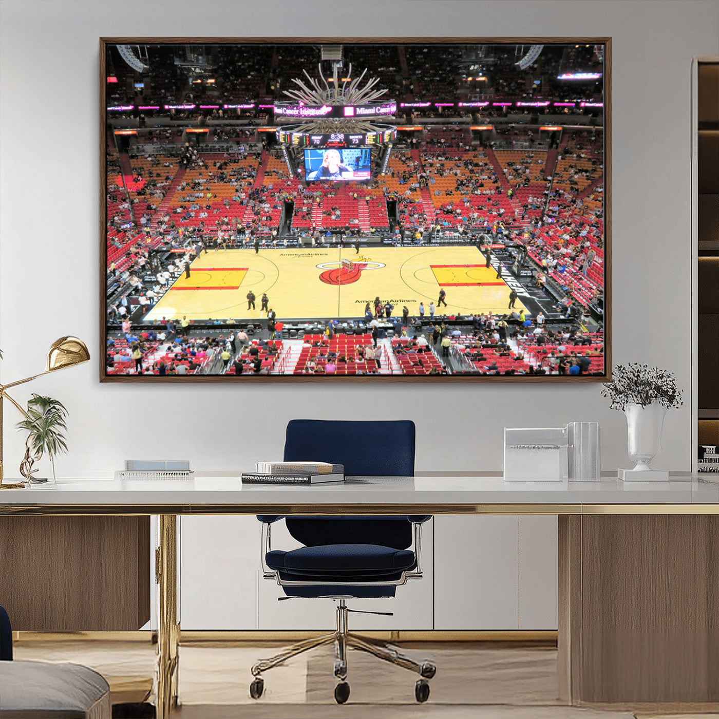 MGV-FC-36X24 - Miami Heat Basketball Team Print Wall Art- Kaseya Center Stadium Wall Art Canvas Print