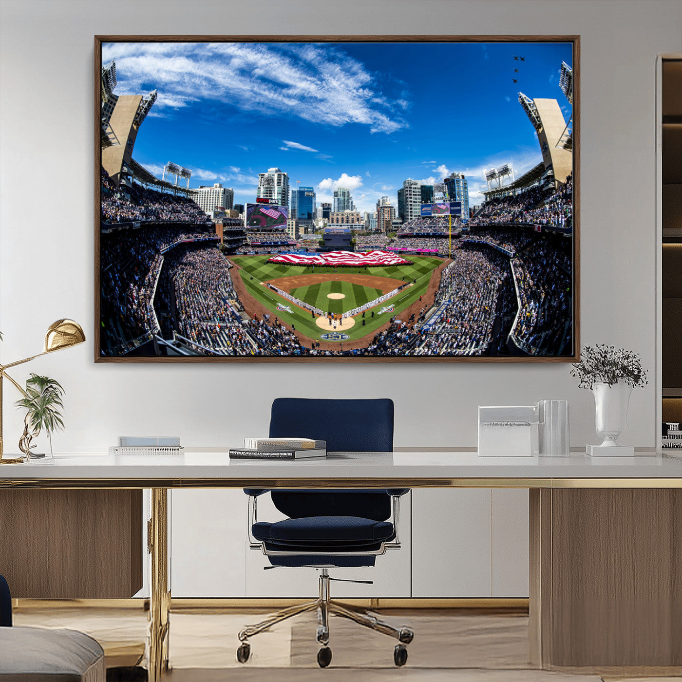 MGV-FC-36X24 - San Diego Padres Baseball Team Print - Petco Park Stadium Wall Art Canvas Print