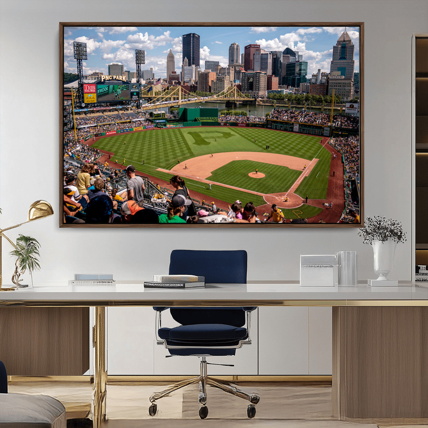 MGV-FC-36X24 - Pittsburgh Pirates Baseball Team Print - PNC Park Stadium Wall Art Canvas Print - Ready to Hang