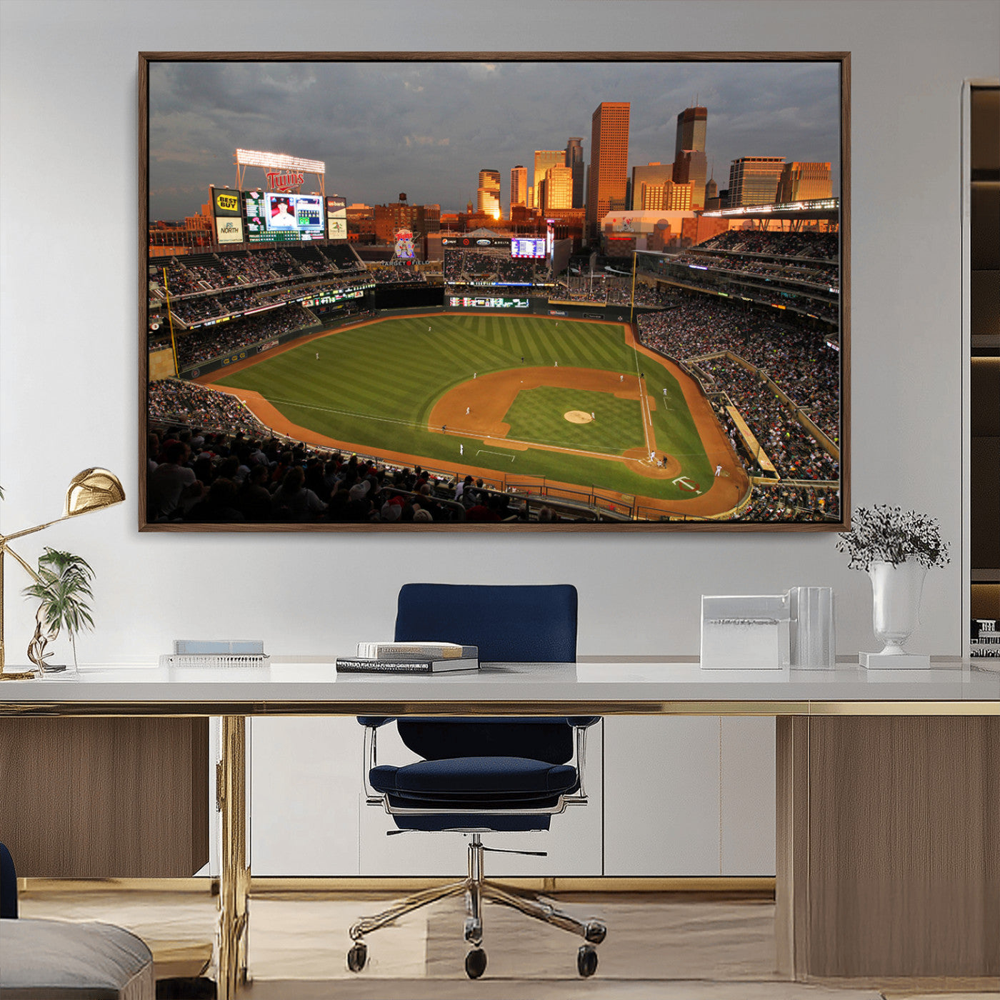 MGV-FC-36X24 - Minnesota Twins Baseball Team Print - Minneapolis Target Field Stadium Wall Art Canvas Print