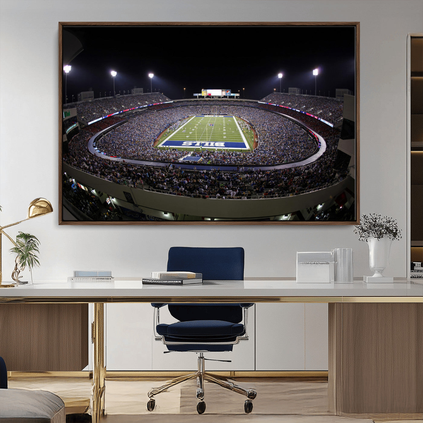 MGV-FC-36X24 - Buffalo Bills NFL Football Team Print - Buffalo Highmark Stadium Wall Art Canvas Print