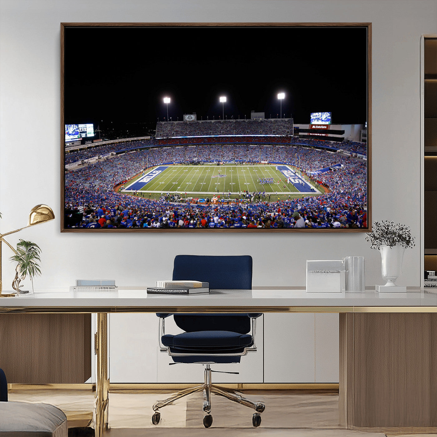MGV-FC-36X24 - Buffalo Bills Wall Art - Buffalo Bills Stadium Canvas Print, Perfect Sports Decor for Living Rooms,