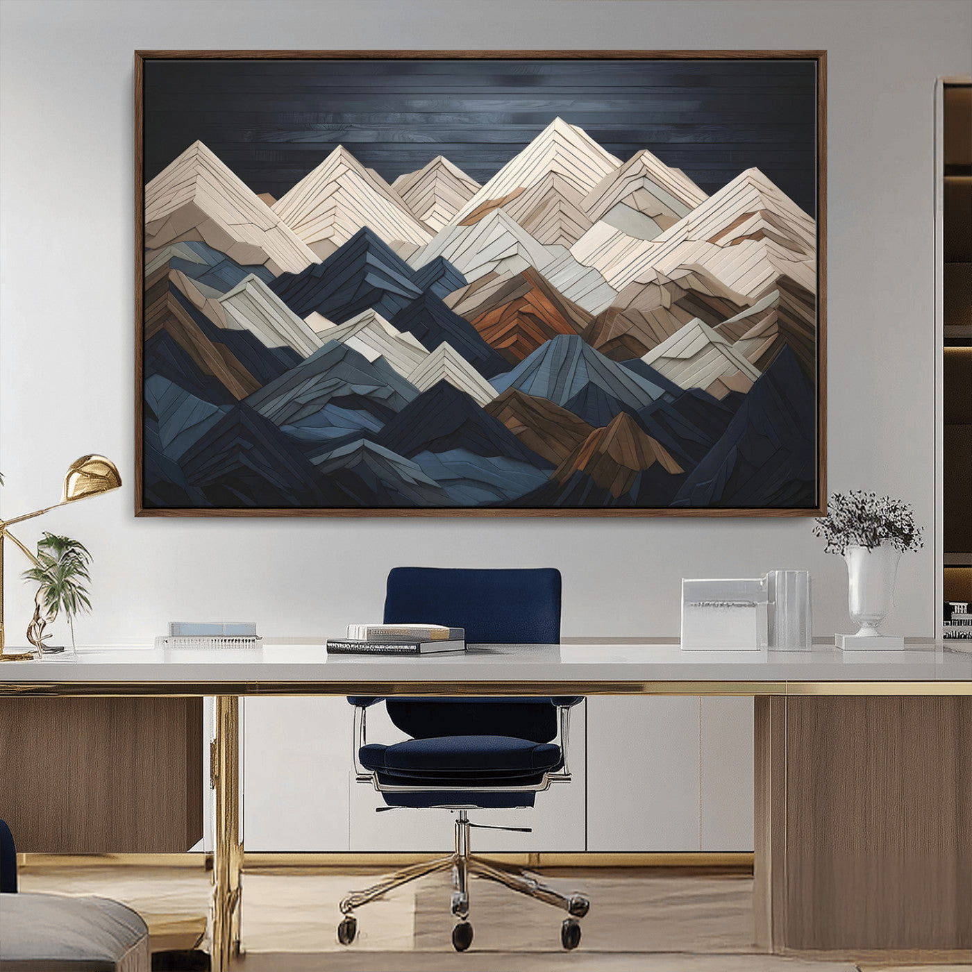 MGV-FC-36X24 - Wood Mountain Wall Art | Mountain Canvas Print Wood Decor | Ready to Hang for Cabin Decor