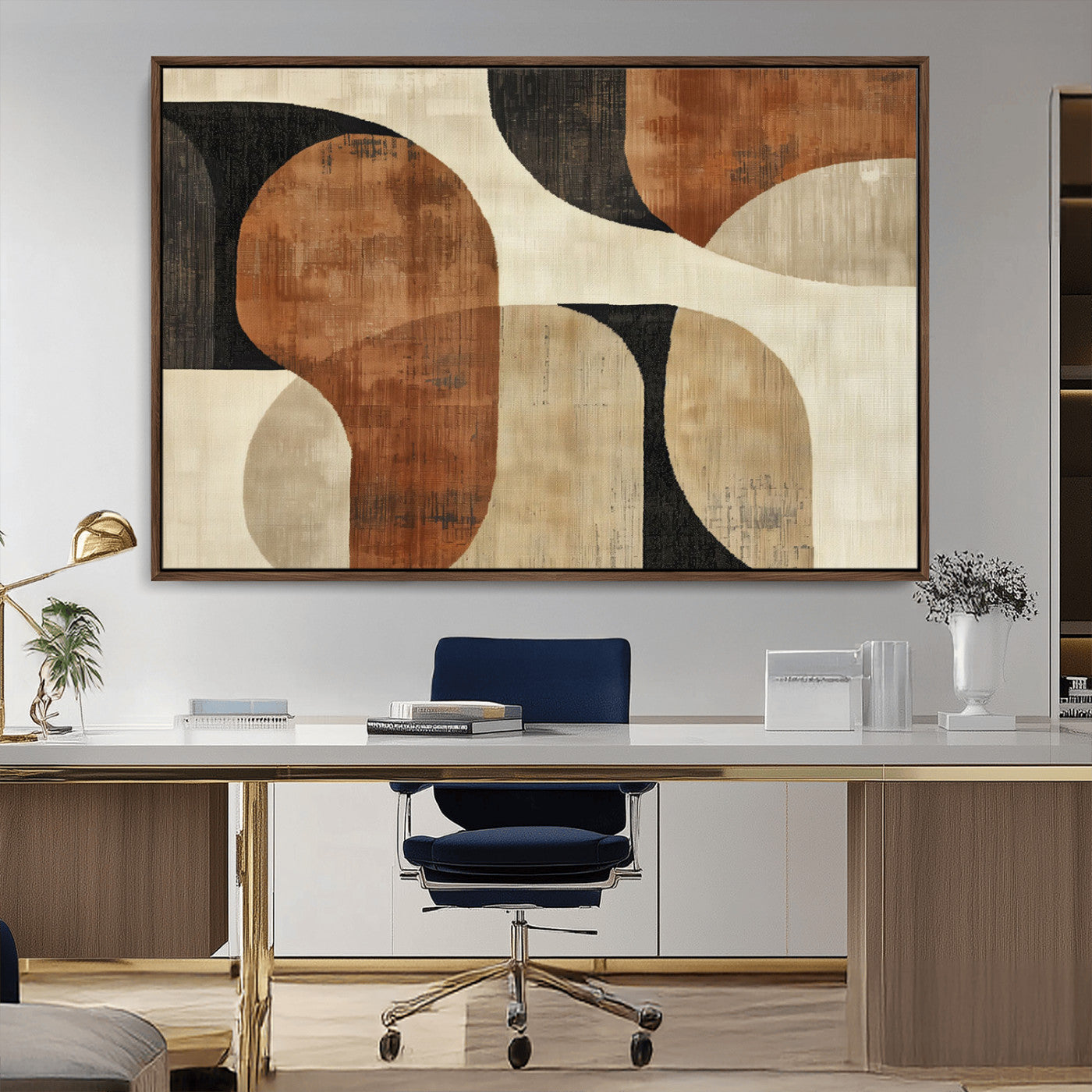MGV-FC-36X24 - Wabi Sabi Abstract Wall Art Canvas Print | Large Minimalist Modern Geometric Wall Decor for Living