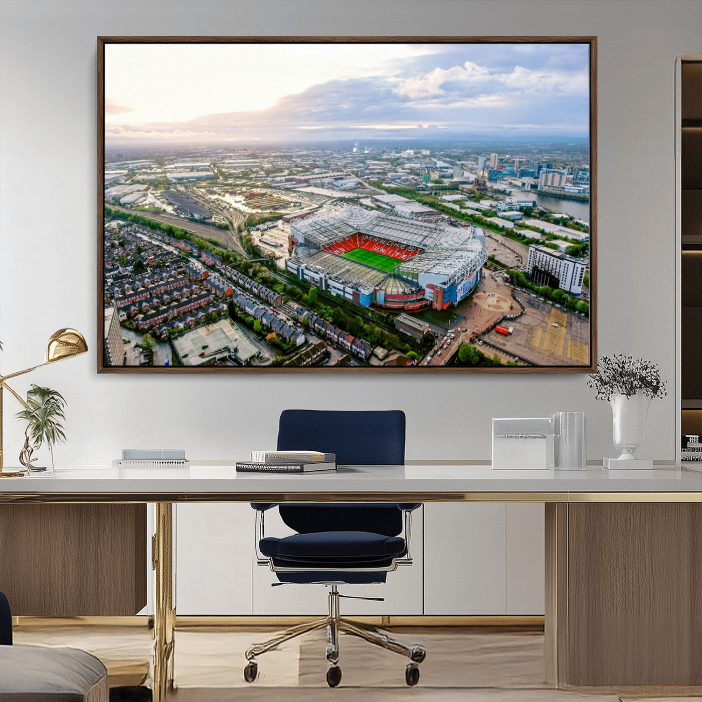 MGV-FC-36X24 - Old Trafford Manchester United Stadium Wall Art Canvas Print - Aerial View Stadium, Old Trafford