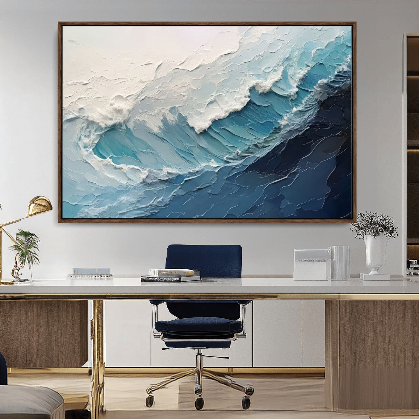 MGV-FC-36X24 - Ocean Wave Canvas Wall Art Print - Coastal Wall Decor for Living Room - Large Ocean Wave Wall Art