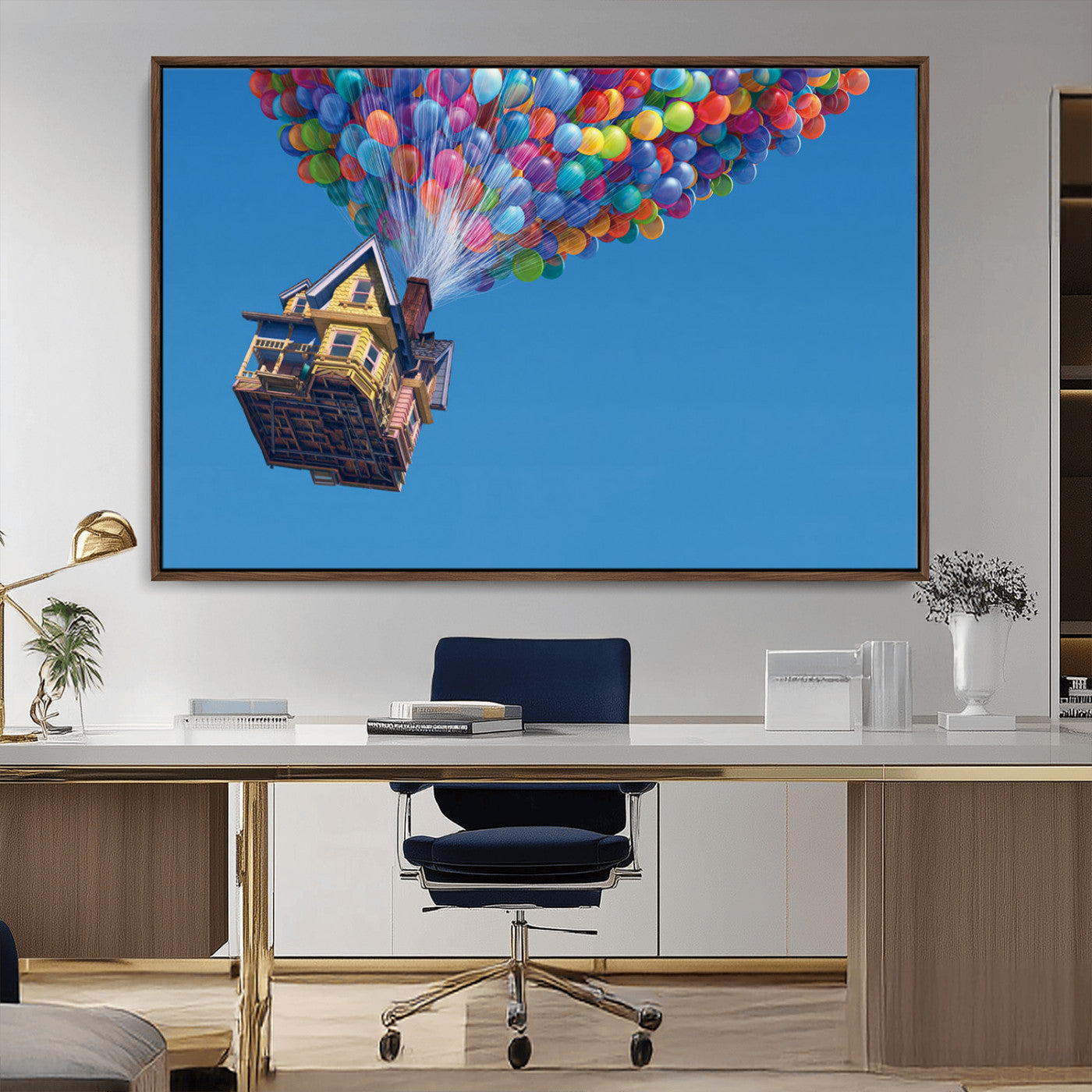 MGV-FC-36X24 - Carl Fredricksen, Up Movie Wall Art, Balloons Wall Art, Air Balloons for Kids Room Print