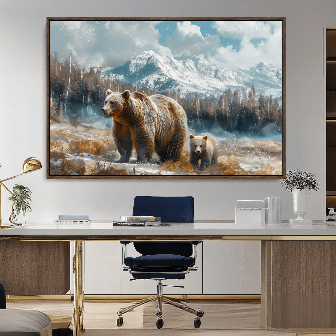 MGV-FC-36X24 - Bear and Baby Bear Wall Art Canvas Print