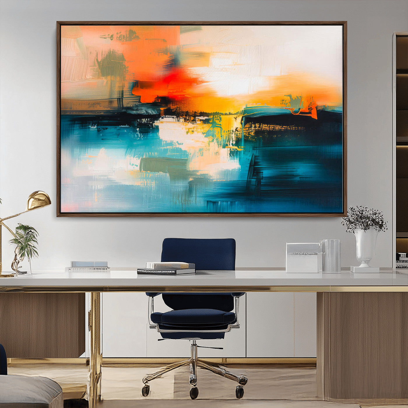 MGV-FC-36X24 - Colorful Abstract Wall Art | Bold Modern Canvas Print | Ready to Hang and Framed for Living Room or
